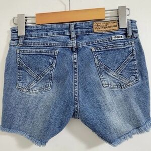 Dorinha Y2K Vintage Denim Shorts Women’s Size 3 26” Waist Frayed Hem Brazil